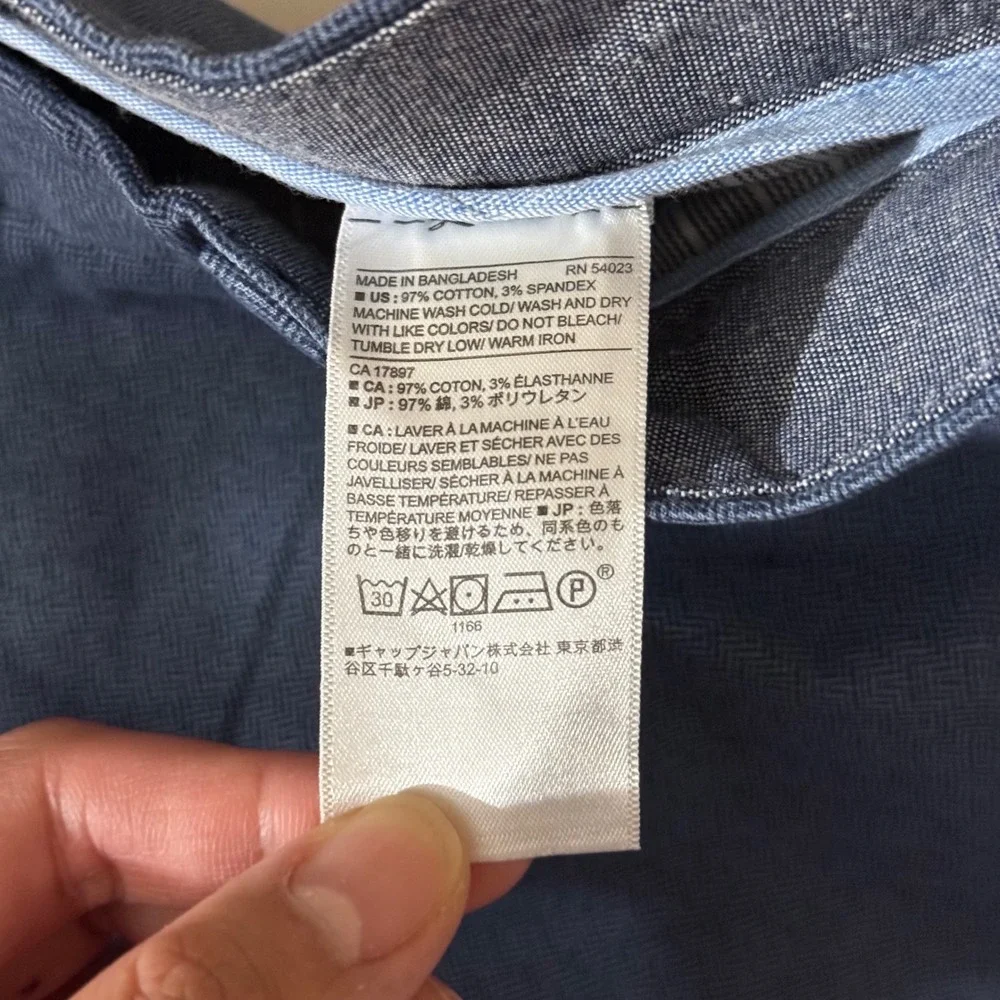Banana Republic Aiden Chino Pants Blue Herringbone Stretch Straight Men's 34x34